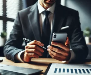 Professionnel rédigeant un email