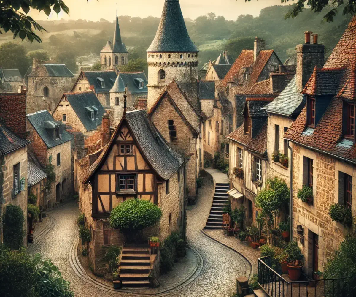 Vieux village marquant origines de la langue française