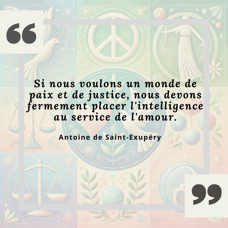 Citation sur la paix d'Antoine de Saint-Exupéry