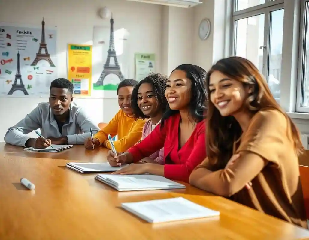 Des personnes en train d'apprendre le français